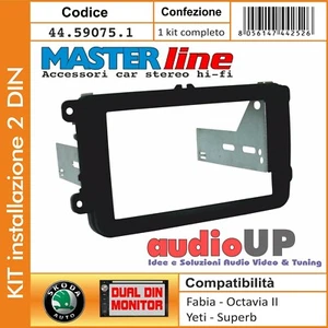 MASCHERINA AUTORADIO KIT 2 DIN SKODA ROOMSTER DAL 2006 IN POI SOLO CON RADIO OEM - Foto 1 di 2