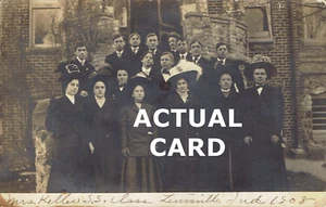 RPPC 1908 Ladies in Lewisville, Henry County, Indiana 1900's era Postcard - Picture 1 of 2