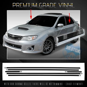 For 2008-2014 Impreza WRX STi Sedan Lower Window Chrome Delete Overlay - BLACK - Bild 1 von 7