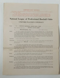 H. Vic Keen, SIGNED 1922 Chicago Cubs Contract (D.76) w/ Veeck (D.1933) - Picture 1 of 5