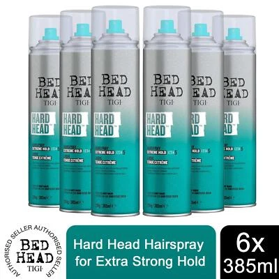 Bed Head by TIGI Hard Head Hairspray for Extra Strong Hold 385ml, 6 Pack - Image 1 of 4