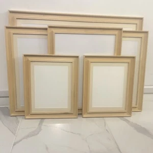 "Bare Real Wood" Obeche Mini Chunky Picture frame Photo frame Canvas frame - Picture 1 of 16