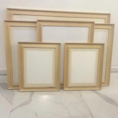 "Bare Real Wood" Obeche Mini Chunky Picture frame Photo frame Canvas frame - Image 1 of 4