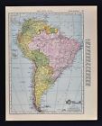 1911 McNally Index Map - South America - Brazil Argentina Chile Peru Amazon Rio 
