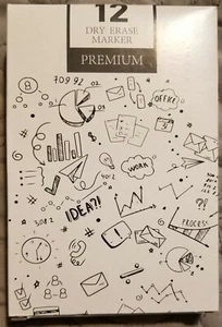 Trocken abwischbare Marker, Keilspitze, schwarz, 12er Pack - Bild 1 von 1
