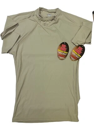 Camiseta Dri-Duke Control de Humedad Compresión USGI Para Hombre Militar ARENA 2 Piezas Grande Foto 1 de 4