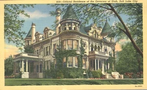 Official Residence Governor of Utah Salt Lake City Utah 1939 Postcard - Picture 1 of 2
