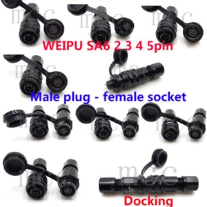 WEIPU SA6 2-5pin IP67 Panel Mount waterproof plug socket,3A power wire connector - Picture 1 of 26