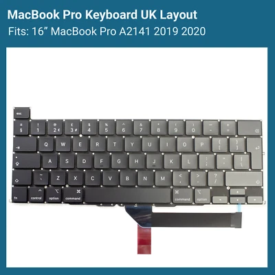Replacement Keyboard UK Layout for Macbook Pro A2141 16” 2019 2020 (EMC 3347)  - Image 1 of 4