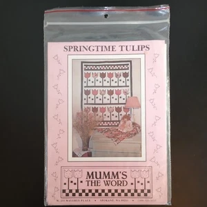 Frühling Tulpen Quilt Muster Mama's the Word Baby TV Decke 33"x44" Vintage - Bild 1 von 6