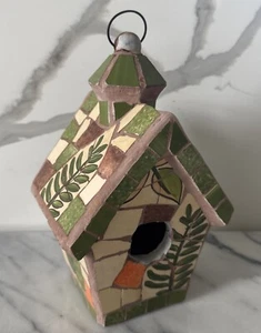 Vintage MAXCERA HAND CRAFTED MOSAIC MULTI COLORED TILE BIRD HOUSE QC F-45 - Picture 1 of 18