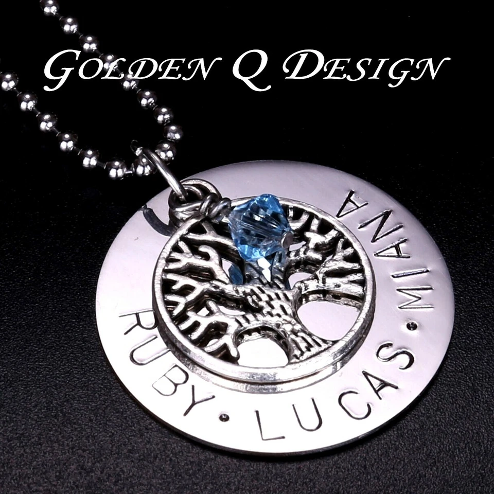 Colar personalizado aço inoxidável árvore genealógica da vida presente de dia de Natal - Imagem 1 de 1