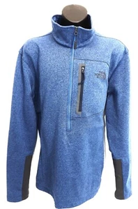 North Face Herren 1/2 Zip Pullover MOCK Neck Front Zip Tasche Dunkelblau Schwarz M - Bild 1 von 14