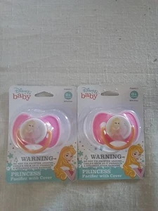 2 Ciuccio Disney Baby Princess con coperchio - NUOVO CONFEZIONE SIGILLATA - Foto 1 di 3