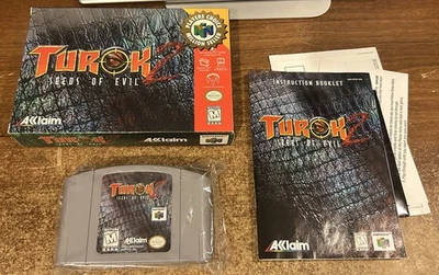 NINTENDO 64 - TUROK 2: SEEDS OF EVIL Game COMPLETE Manual, Reg Card EX! N64 - Image 1 of 4