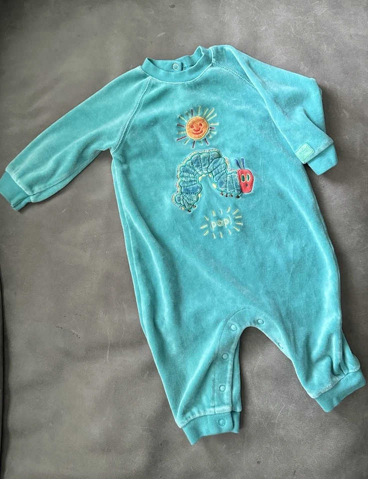 Carters Vintage Eric Carle The Very Hungry Caterpillar Green Sleeper 6-9 Months - Image 1 of 4