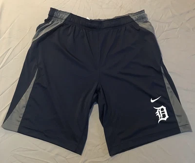 Pantalones Cortos Nike Detroit Tigers Para Hombre Grandes Azul Marino Gris Dri Fit MLB Béisbol Foto 1 de 4