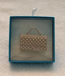 Faux Pearl Handbag Purse Gold Tone Costume Brooch *Brand New* - Picture 1 of 3