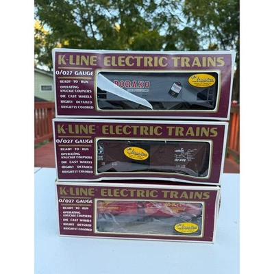 Lot of 3 K-Line Electric Trains Classics O/027 Gauge Boraxo Santa Fe MKT Freight - Image 1 of 4