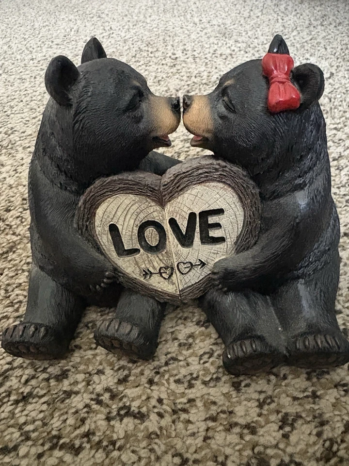 DW Love Bear Escultura Estatuilla Corazón Decoración Hogar San Valentín Foto 1 de 4