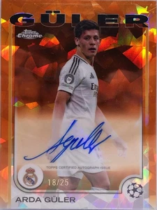 2024-25 Topps Chrome Sapphire UEFA UCC Arda Guler Orange Auto /25 - Picture 1 of 3