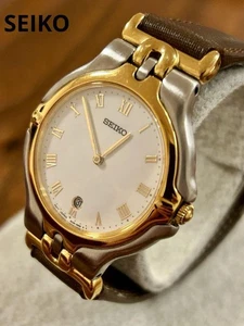 Orologio Uomo SEIKO 5E29-6C00 Data Quarzo, Funzionante, Dal Giappone - Foto 1 di 14
