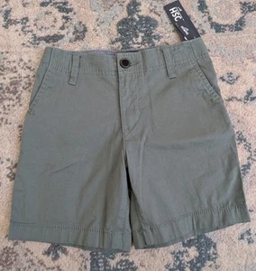 NEW OshKosh Shorts Boys 5T Green Khaki Stretch Flat Front Casual Chino NWT 5 - Picture 1 of 8
