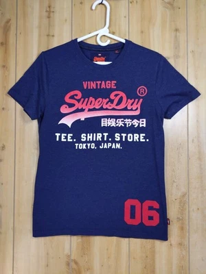 Superdry Shop Fade T-Shirt Men's L Blue Red Tokyo Japan Graphic Tee Vintage - Image 1 of 4