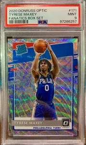 2020 Panini Donruss Optic Fanatics Box Set Prizm Tyrese Maxey RC PSA 9 - Picture 1 of 2