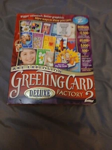 Art Explosion Greeting Card Factory Deluxe Year 2000-2, 2 Discs PC CD-Rom Manual - Picture 1 of 15