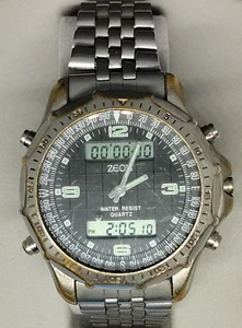 Mens Works Zeon Military Navigator Pilot Chronograph Vintage Watch New Battery - Picture 1 of 7