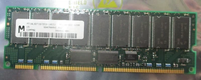 PC100-322-620R MICRON MT18LSDT1672CG-10CC2 COMPAQ 306431-001 3899B402AW3 128MB  - Image 1 of 3
