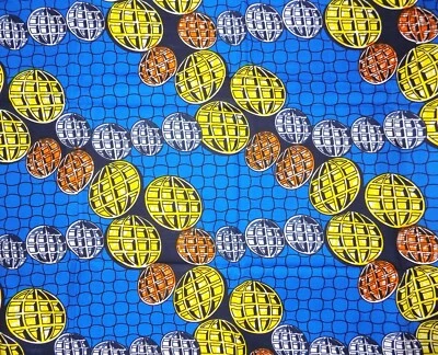 African Globes Fabric 5 yards - Image 1 of 2