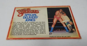 1984 WWF Wrestling Superstars Cut Bio File Card LJN Special Delivery Jones - Picture 1 of 2