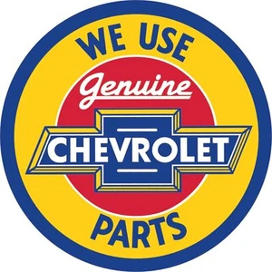 CHEVY PARTS ROUND TIN SIGN GENUINE CHEVROLET CAMARO CHEVELLE NOVA CORVETTE 427 - Picture 1 of 1