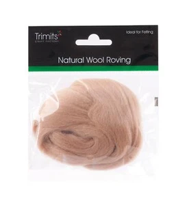 Trimits Natürlich 100% Wolle Vorgarn Für Nadel Filzen 10g - Creme Beige - Bild 1 von 1