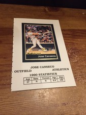 Jose Canseco Oakland Athletics November 1991 Ballstreet Journal Uncut Card
