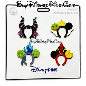 Disney Pin Villains Ohr Stirnbänder 4 Pin Set Lot Bulk Jafar Hades Evil Queen - Bild 1 von 16