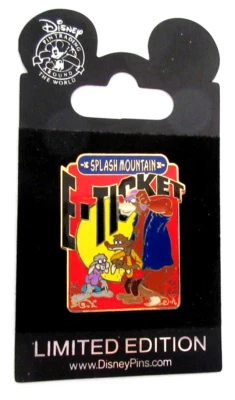 WDW BOLETO ELECTRÓNICO SPLASH MOUNTAIN BRER BEAR, BRER FOX, BRER RABBIT PIN - LE 5000 #1222 Foto 1 de 2