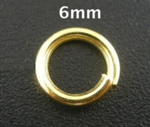 100 piezas de anillos de salto abiertos chapados en oro - 6 mm - calibre 18 (1 mm de espesor) - Hecho de aleación - Imagen 1 de 3