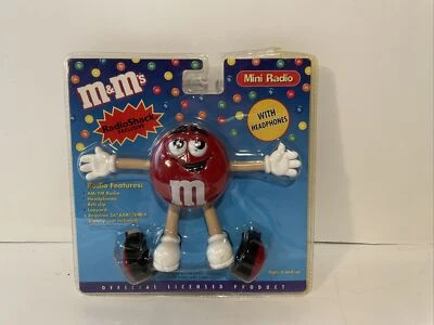 M&M's Vintage Radio Shack RED M&M Mini Portable Radio FM/AM with Headphones - Image 1 of 4