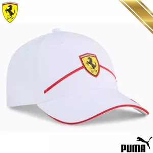 SF Scuderia Ferrari Race Motorsport Unisex Baseball Cap White - PUMA Original - Picture 1 of 7