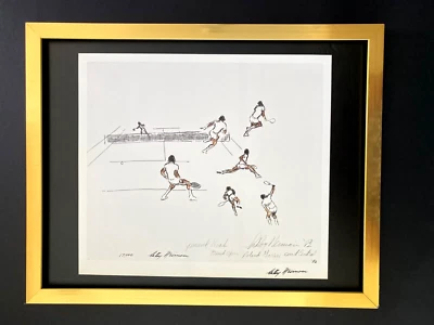 LEROY NEIMAN + ESCENA PARÍS + TENIS + CIRCA AÑOS 90 + IMPRESIÓN FIRMADA ENMARCADA Foto 1 de 3