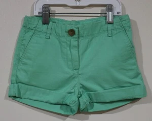 Crewcuts Girls Size 5 Green Adjustable Waist Four Pockets Cuffed Shorts - Picture 1 of 2