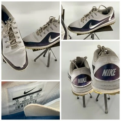 Nike Control Vapor 2 Lunarlon Golf Shoes Sz 12 Men White Blue Lace YGI A2S-20 - Image 1 of 4