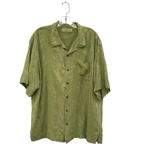 Tommy Bahama Herren XL 100% Seide Button Down Hemd Grün Tropical - Bild 1 von 5