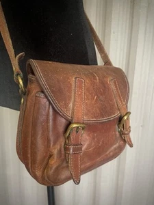 VTG Timberland Leather crossbody bag Pouch Rugged Utility adjustable strap brown - Picture 1 of 14