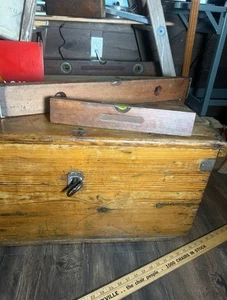 1800s 14” Kk13 Co Keen Kutter Level USA ANTIQUE Brass & Wood NICE 1 Bubble - Picture 1 of 13