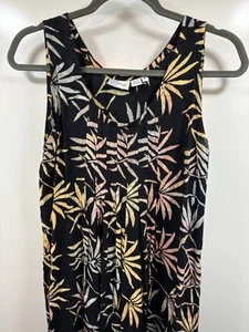 Tropical Earthtones Island Wear Wachs Batik ärmelloses Kleid Größe Medium schwarz - Bild 1 von 4