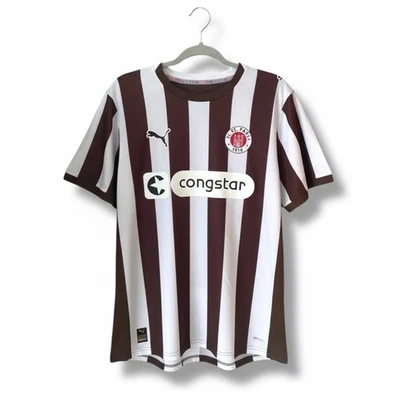 Camiseta local FC St. Pauli Puma - Auténtica DRYCELL - Congstar - Marrón/Blanco - XL Foto 1 de 4